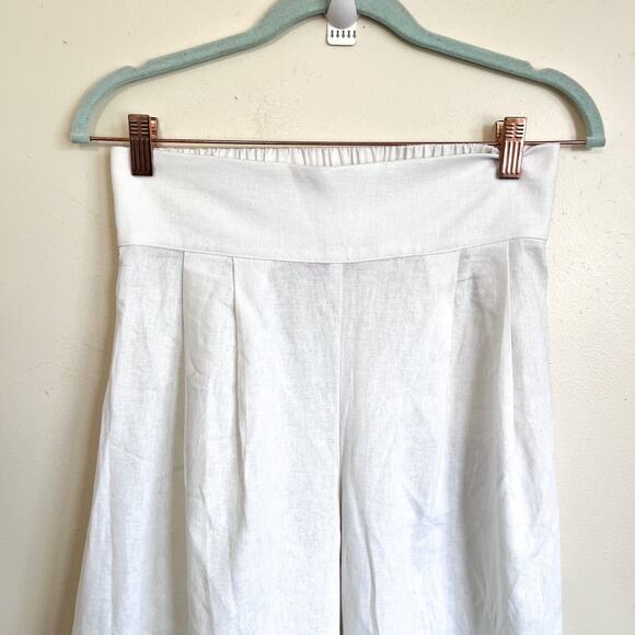 Otis & Maclain Wide Flare Leg Womens Pants Size S White Boho High Rise Lagenlook - Picture 3 of 7